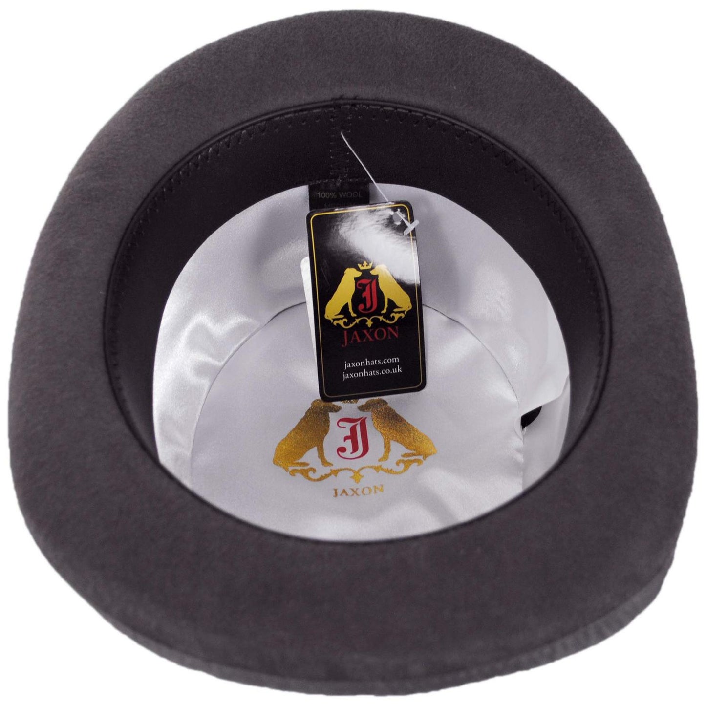 Jaxon Hats | English Wool Felt Bowler Hat | 132055 | under | GREY/BLACK