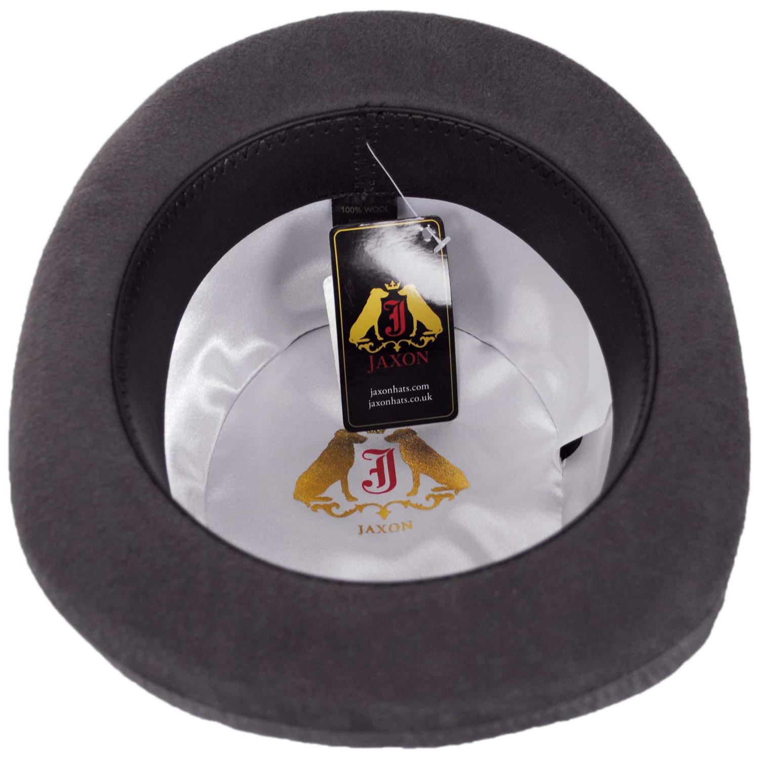 Jaxon Hats | English Wool Felt Bowler Hat | 132055 | under | GREY/BLACK