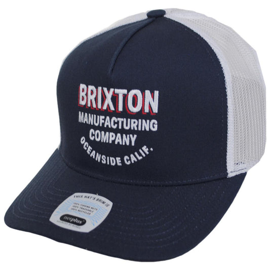 BRIXTON HATS | Redoubt MP NetPlus Mesh Snapback Trucker Baseball Cap | 201872 | lead | NAVY/WHITE/WHITE