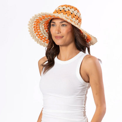 San Diego Hat Company | Julep Toyo Straw Sun Hat | 103598 | lsmone | ORANGE STRIPE