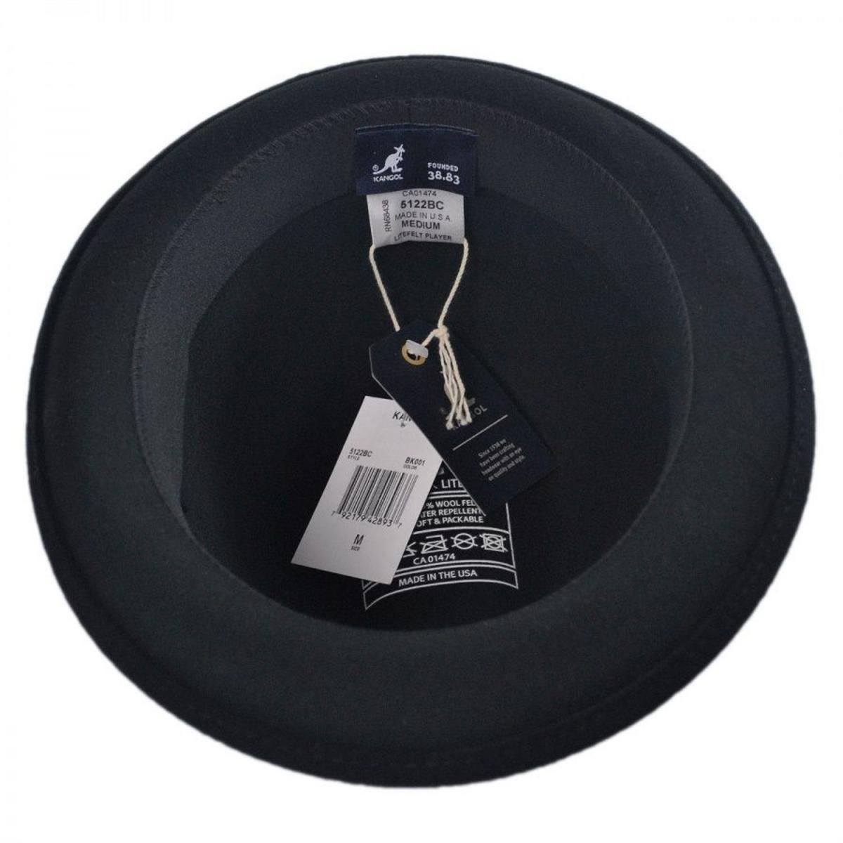 Kangol | Wool LiteFelt Player Fedora Hat | 130197 | under | BLACK