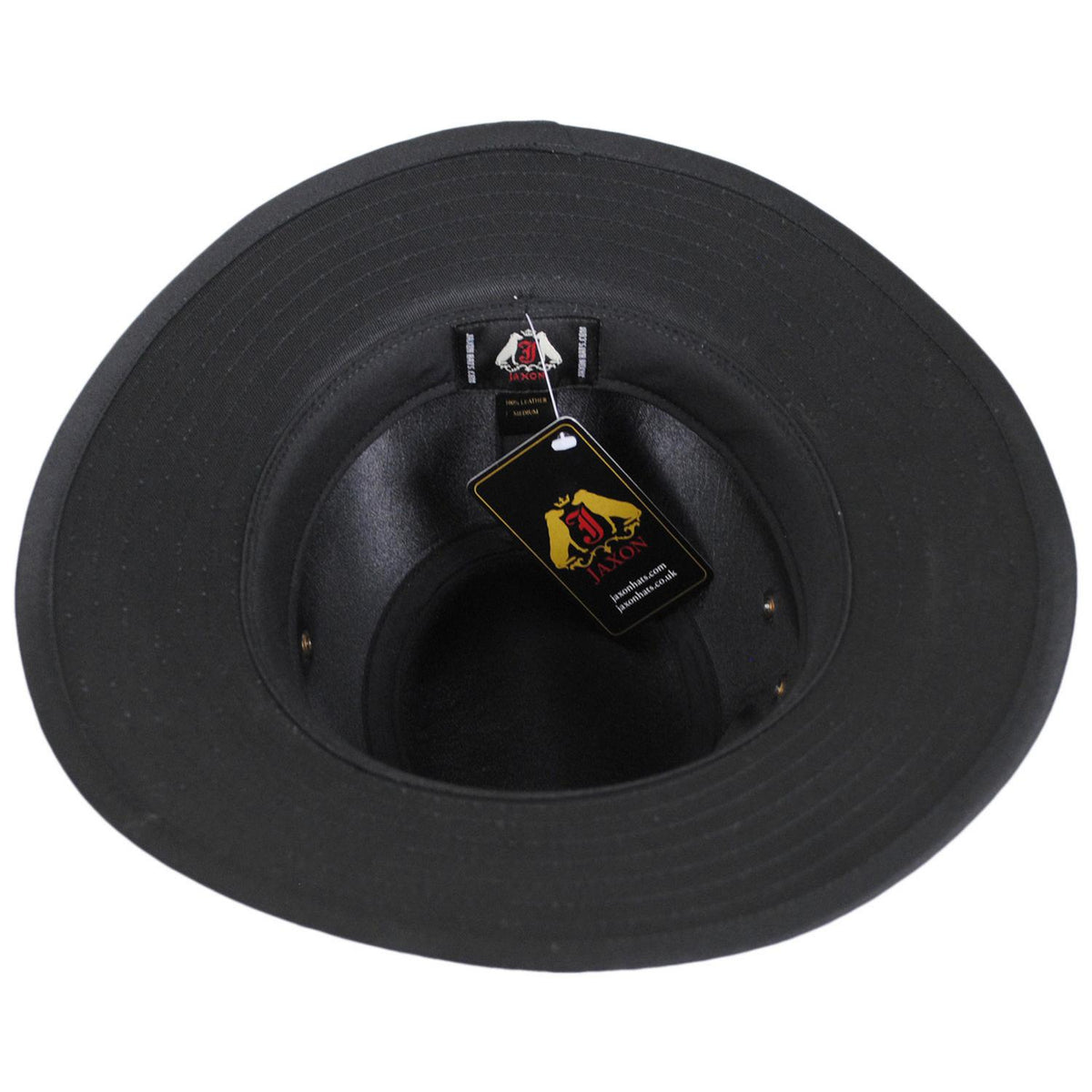 Jaxon Hats | Nubuck Leather Safari Fedora Hat - Black | 147200BLK | under | BLACK