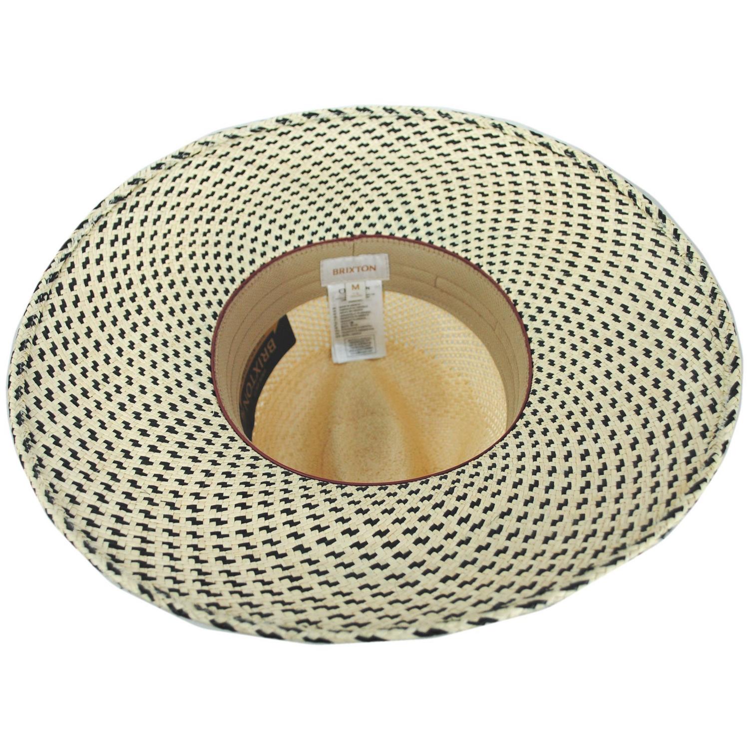 BRIXTON HATS | Evangeline Panama Straw Rancher Fedora Hat | 104066 | under | NATURAL/BLACK
