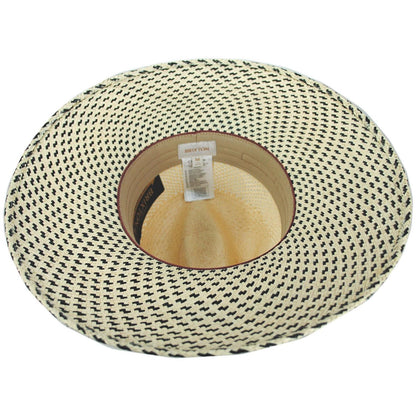 BRIXTON HATS | Evangeline Panama Straw Rancher Fedora Hat | 104066 | under | NATURAL/BLACK