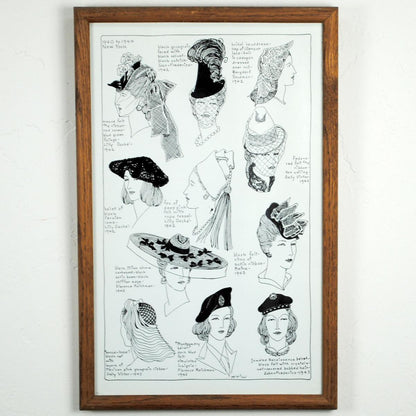 Village Hat Shop | Vintage History of Hats Framed Mystery Print | HISTOFHATS1 | lead | ASSORTED