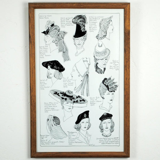 Village Hat Shop | Vintage History of Hats Framed Mystery Print | HISTOFHATS1 | lead | ASSORTED