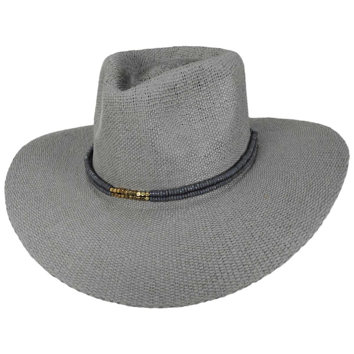 NIKKI BEACH | Smokey Bangora Straw Fedora Hat