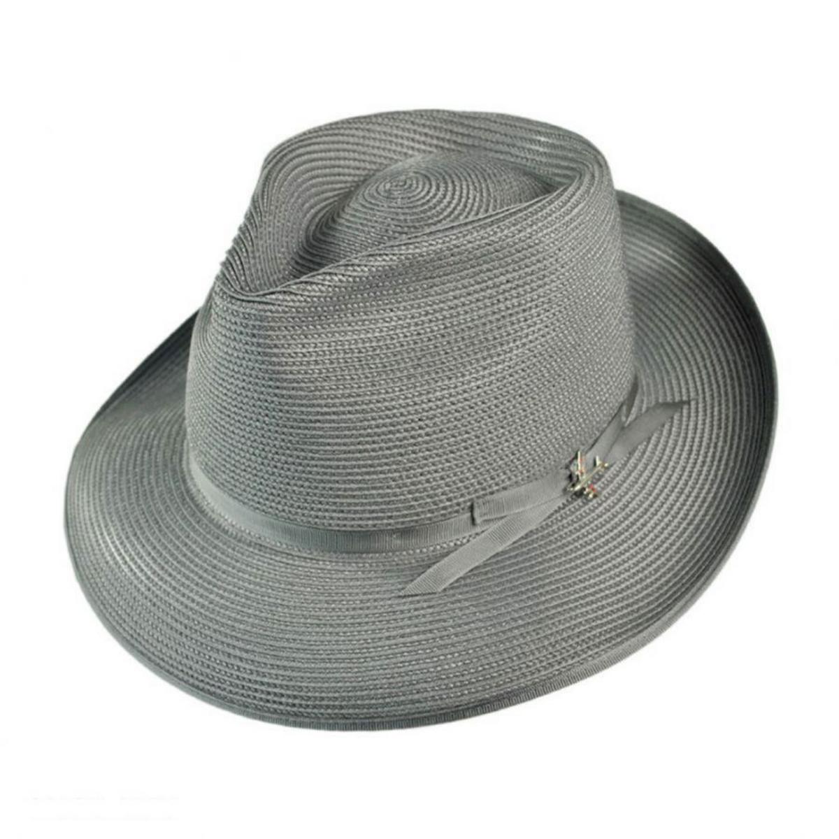 Stetson | Stratoliner Milan Straw Fedora Hat | 126908 | lead | GREY