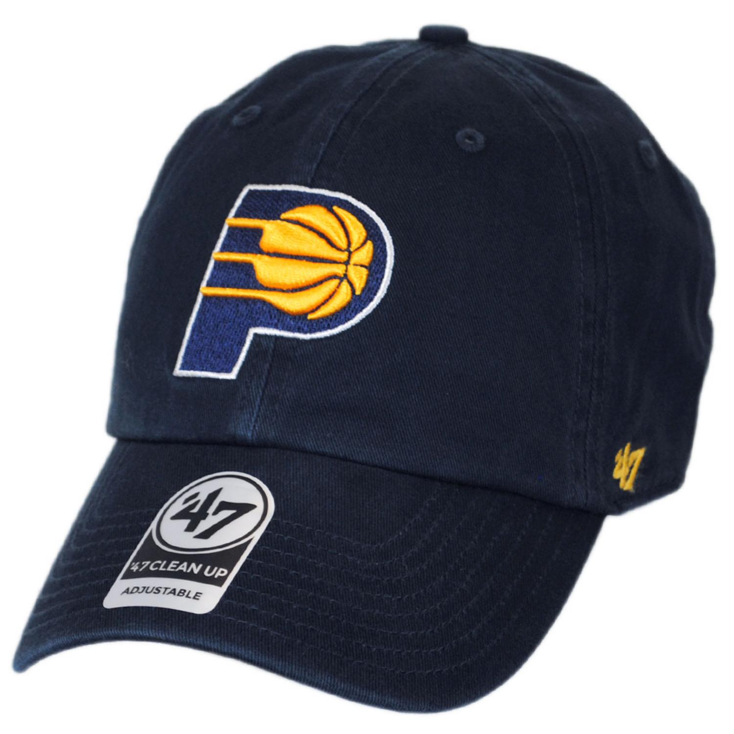 47 Brand | Indiana Pacers NBA Clean Up Strapback Baseball Cap Dad Hat | 204060 | lead | NAVY