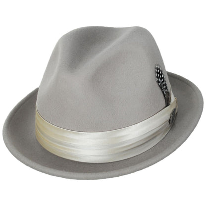 Stacy Adams | Crushable Wool Felt Fedora Hat | 130456 | lead | CEMENT