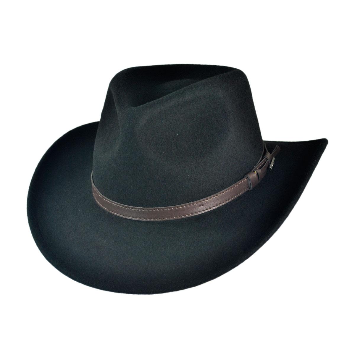 Jaxon Hats | Wholesale Crushable Wool Felt Outback Hat B2B Pre-Pack | B2B135002 | lead | BLACK