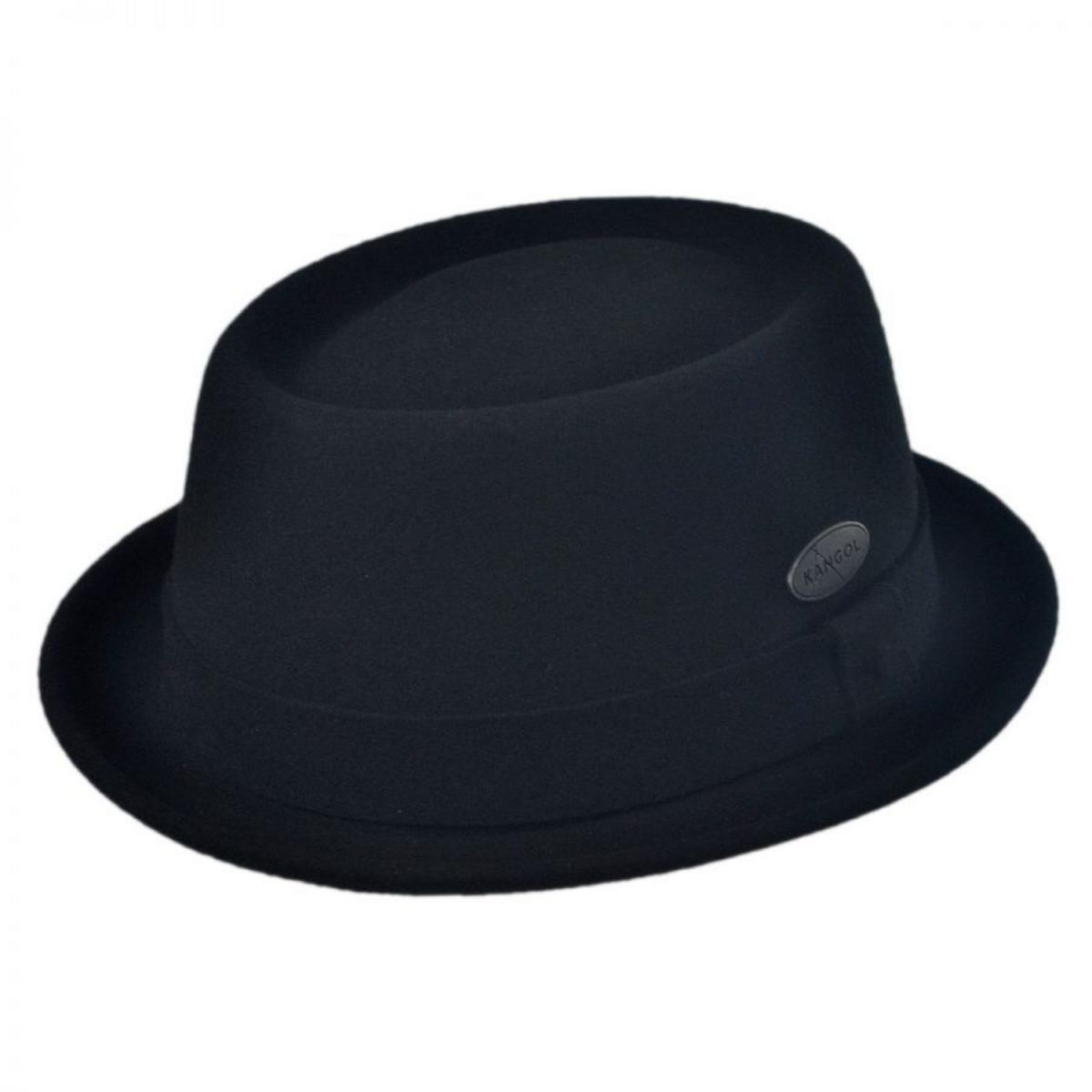 Kangol | Wool LiteFelt Pork Pie Hat | 130196 | front | BLACK