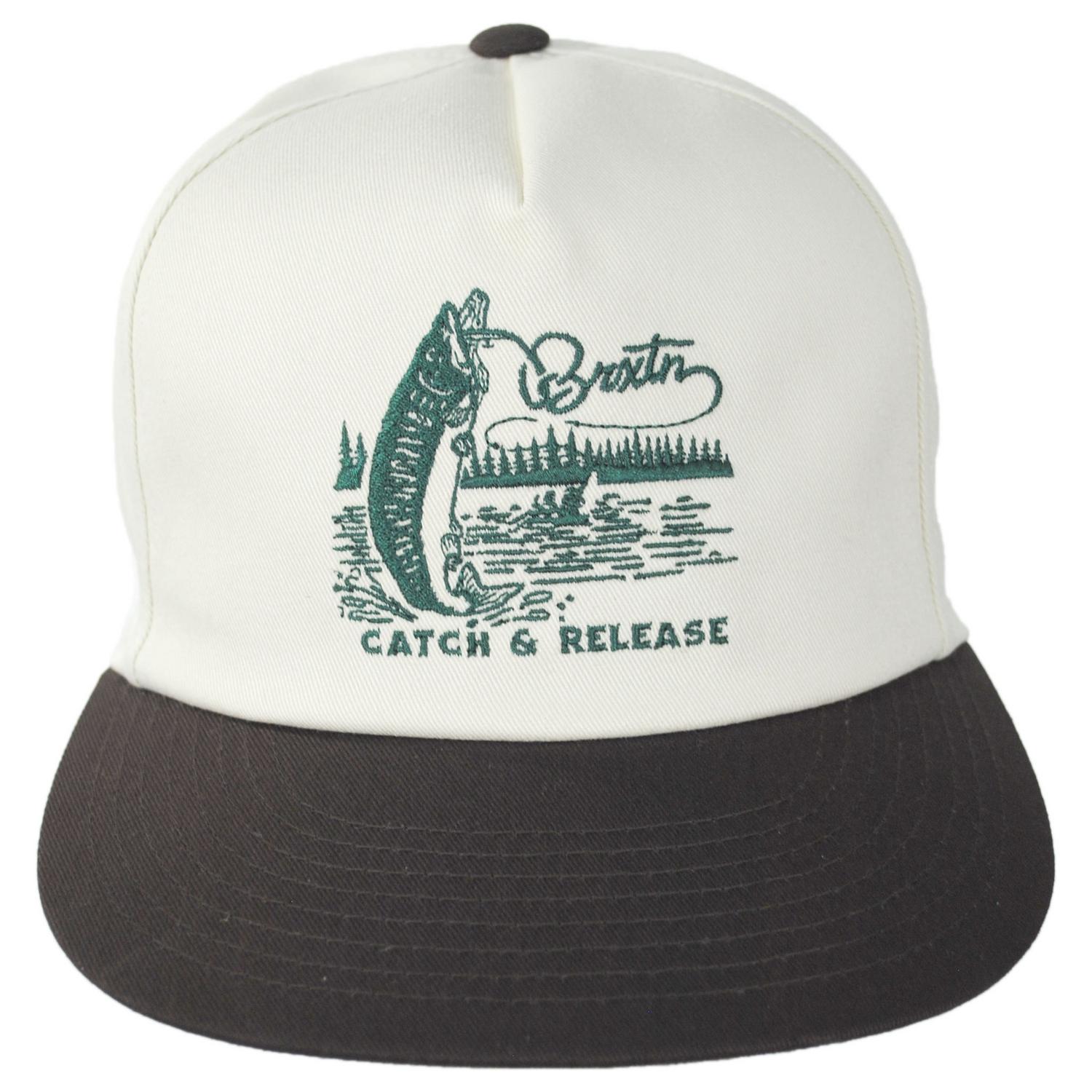 BRIXTON HATS | Catch and Release Cotton HP Snapback Baseball Cap | 201729 | front | OFF WHITE/BROWN