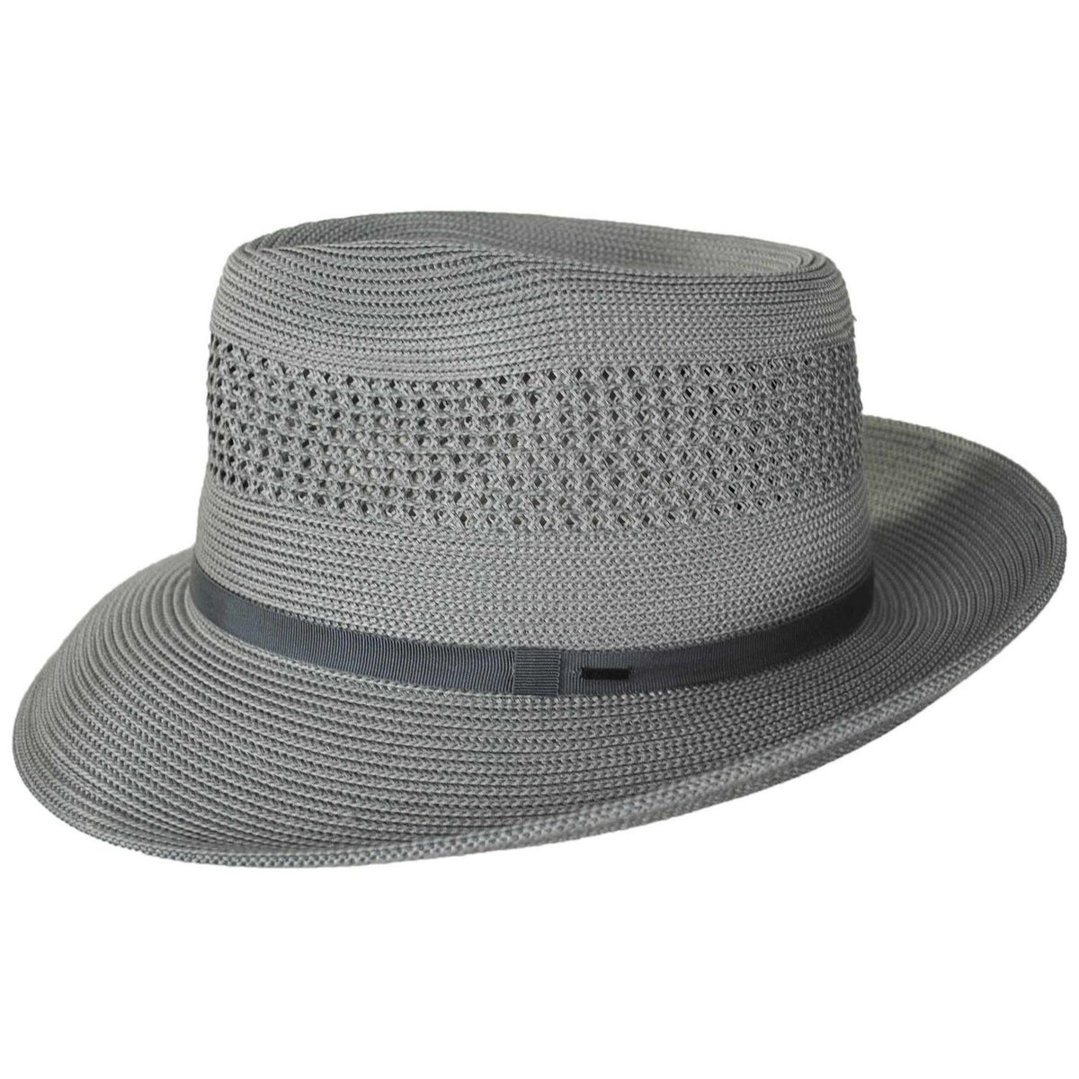 Bailey 1922 | Gratz PP Braid Straw Fedora - Grey | 127930G | profile | GREY