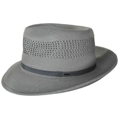 Bailey 1922 | Gratz PP Braid Straw Fedora - Grey | 127930G | profile | GREY
