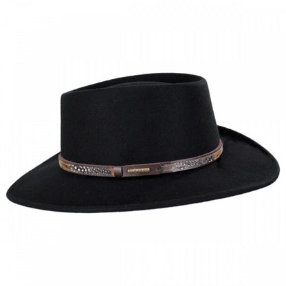 Stetson | Kelso Crushable Wool Felt Gambler Western Hat | 130675 | profile | BLACK