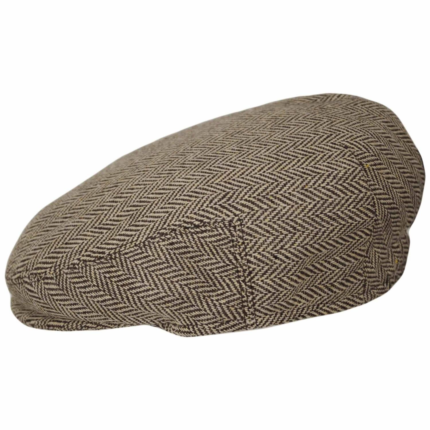 Jaxon Hats | Baby Herringbone Wool Blend Ivy Cap | 512111 | profile | BROWN