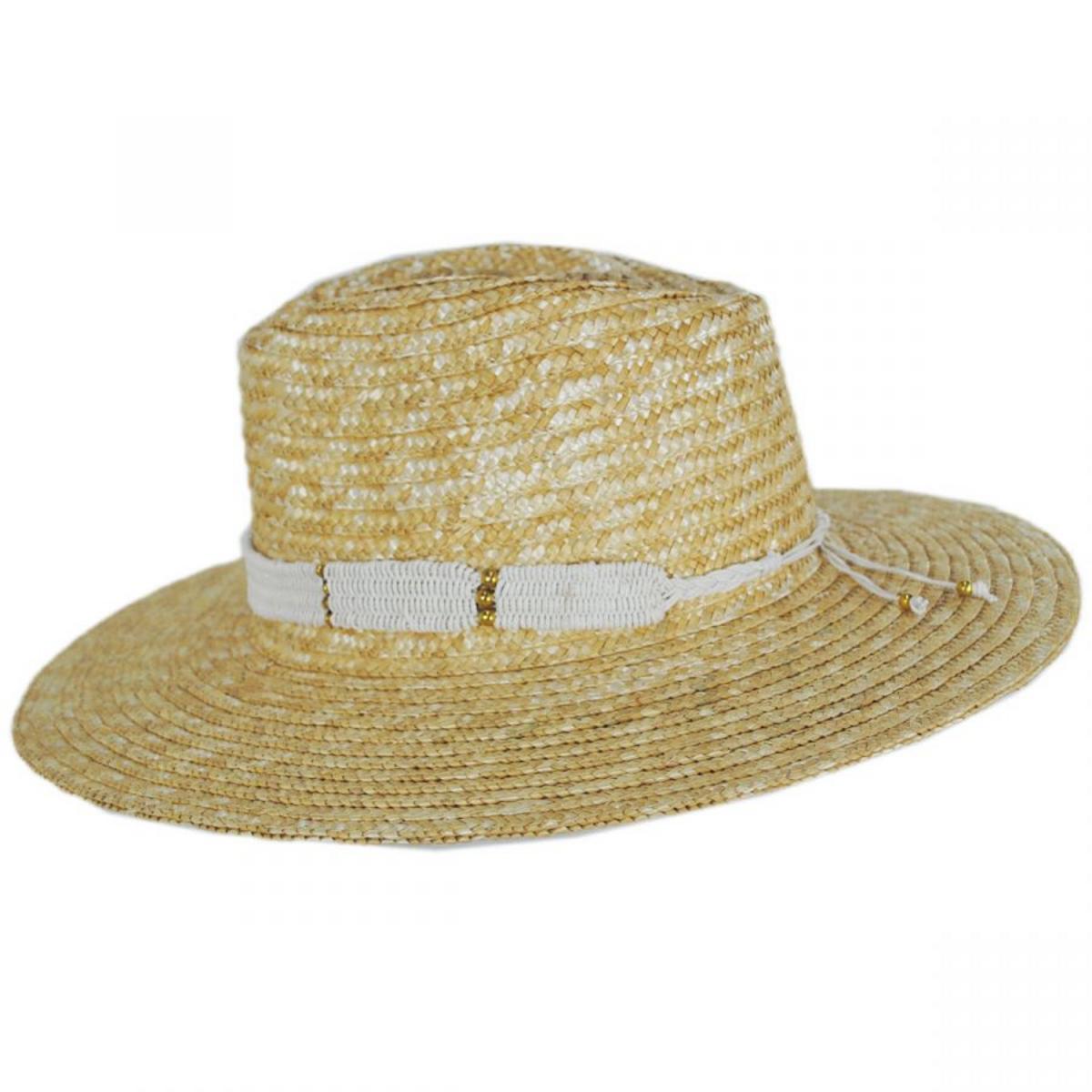 NIKKI BEACH | Alessia Milan Straw Fedora Hat | 102796 | profile | NATURAL/WHITE