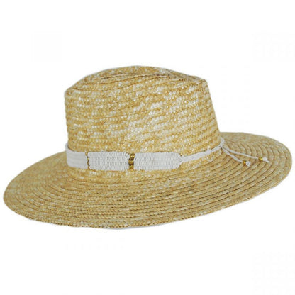 NIKKI BEACH | Alessia Milan Straw Fedora Hat | 102796 | profile | NATURAL/WHITE