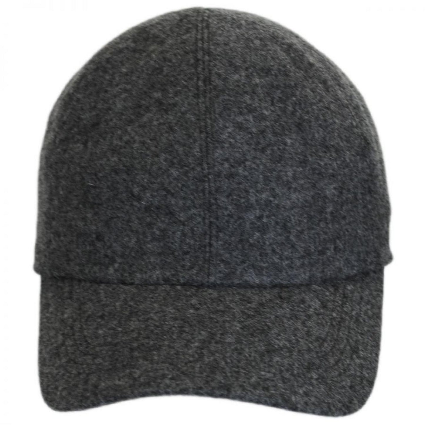 Wigens Caps | Melton Wool Earflap Baseball Cap | 223005 | front | DARK GREY