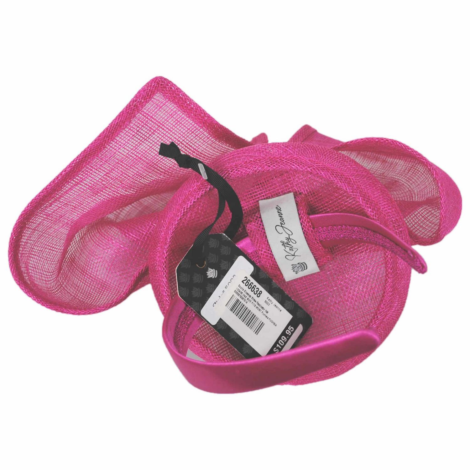 Kathy Jeanne | Souris Sinamay Straw Fascinator Hat | 122435 | under | FUCHSIA