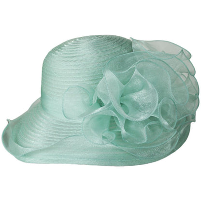 San Diego Hat Company | Organza Mesh Lampshade Dress Hat | 121050 | profile | SAGE