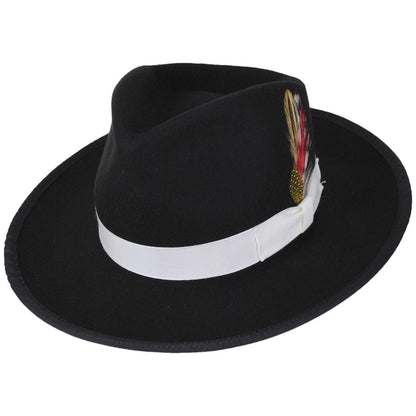 Jaxon Hats | Made in the USA - Classics Zoot Wool Felt Fedora Hat | 131300 | lead | BLACK