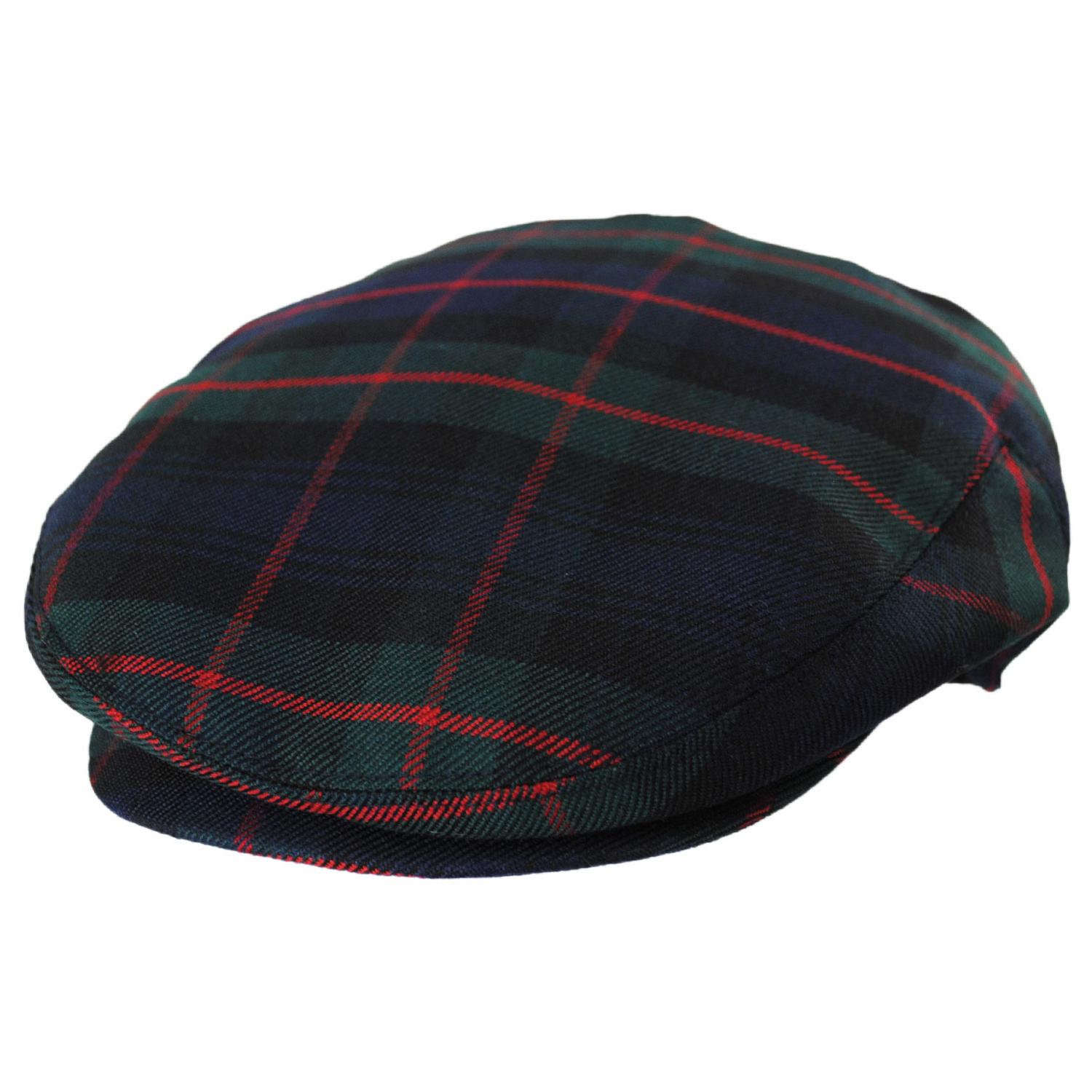 Baskerville Hat Company | Pelham Plaid Wool Ivy Cap | 167662 | lead | GREEN/BLACK