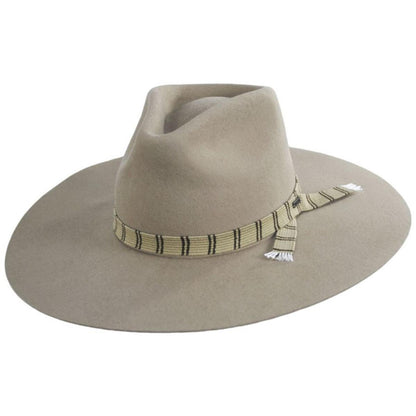 BRIXTON HATS | Leigh Wool Felt Wide Brim Fedora Hat | 123932 | lead | SAND