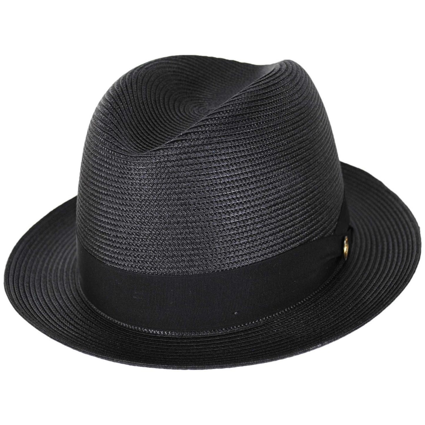 Stetson | Parker Florentine Milan Straw Fedora Hat | 127072 | lead | BLACK