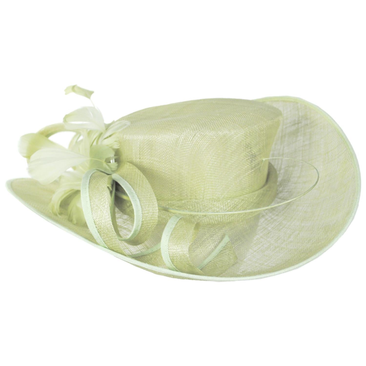 Something Special | Minerva Sinamay Straw Boater Dress Hat | 121383 | front | MINT