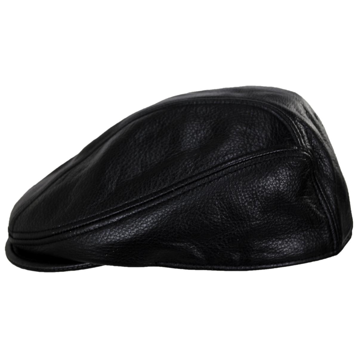 NEW YORK HAT CO | 1900 Lambskin Leather Ivy Cap | 161105 | profile | BLACK