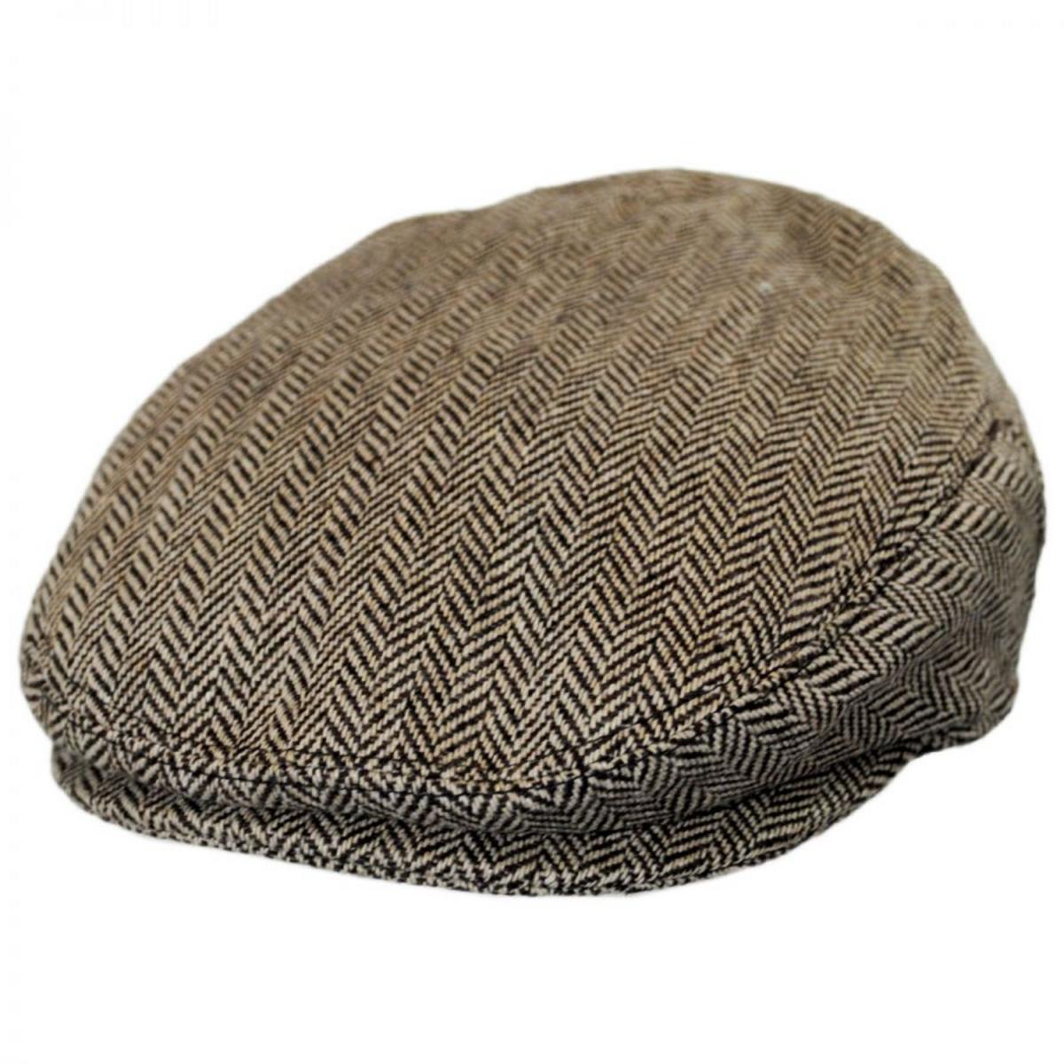 Jaxon Hats | Kid's Herringbone Wool Blend Ivy Cap | 512104 | lead | BROWN