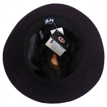 Bailey 1922 | Flume Velour Fur Felt Fedora Hat | 130332 | under | AUBERGINE