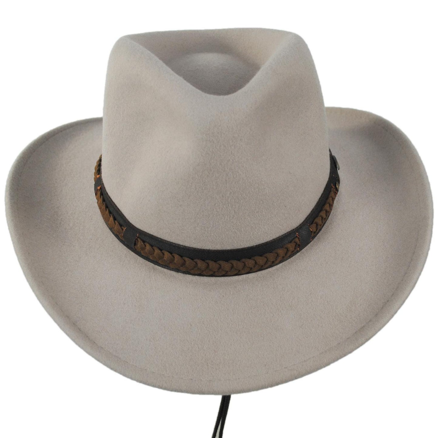 Scala | Sutherland Wool Felt Outback Hat | 130448 | front | CEMENT