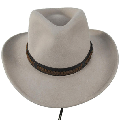 Scala | Sutherland Wool Felt Outback Hat | 130448 | front | CEMENT