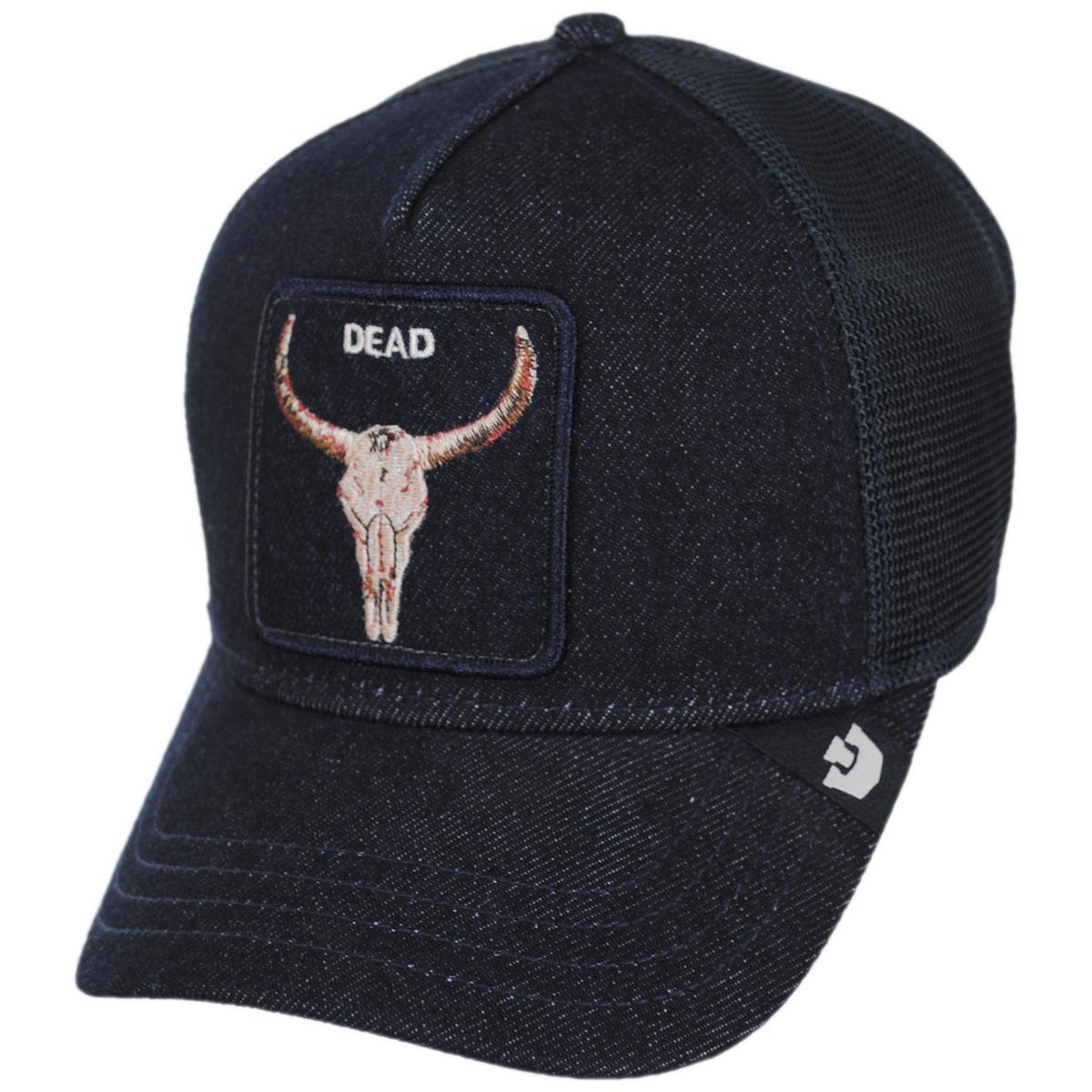 Goorin Bros | Dead Denim Mesh Trucker Snapback Baseball Cap | 200736 | lead | DARK DENIM