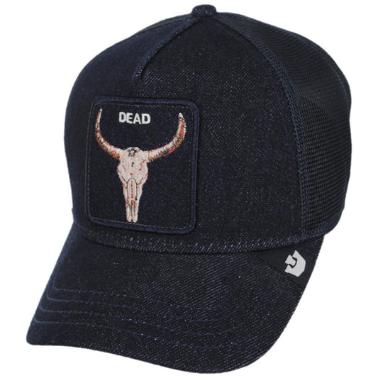 Goorin Bros | Dead Denim Mesh Trucker Snapback Baseball Cap | 200736 | lead | DARK DENIM
