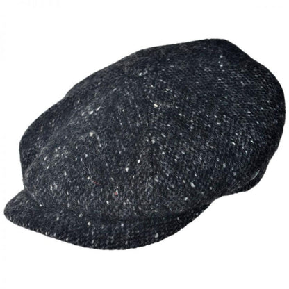 City Sport Caps | Donegal Marl Tweed Wool Newsboy Cap | 175017 | lead | BLACK