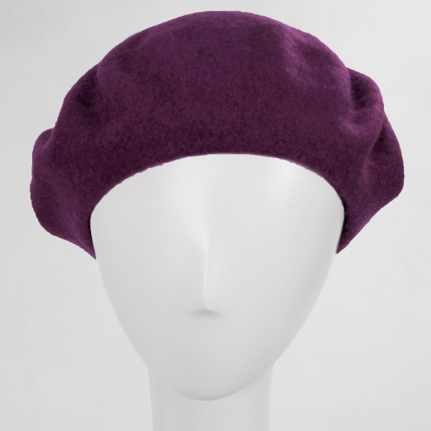 Village Hat Shop | Wool Fashion Beret | 152500 | front | PURPLE