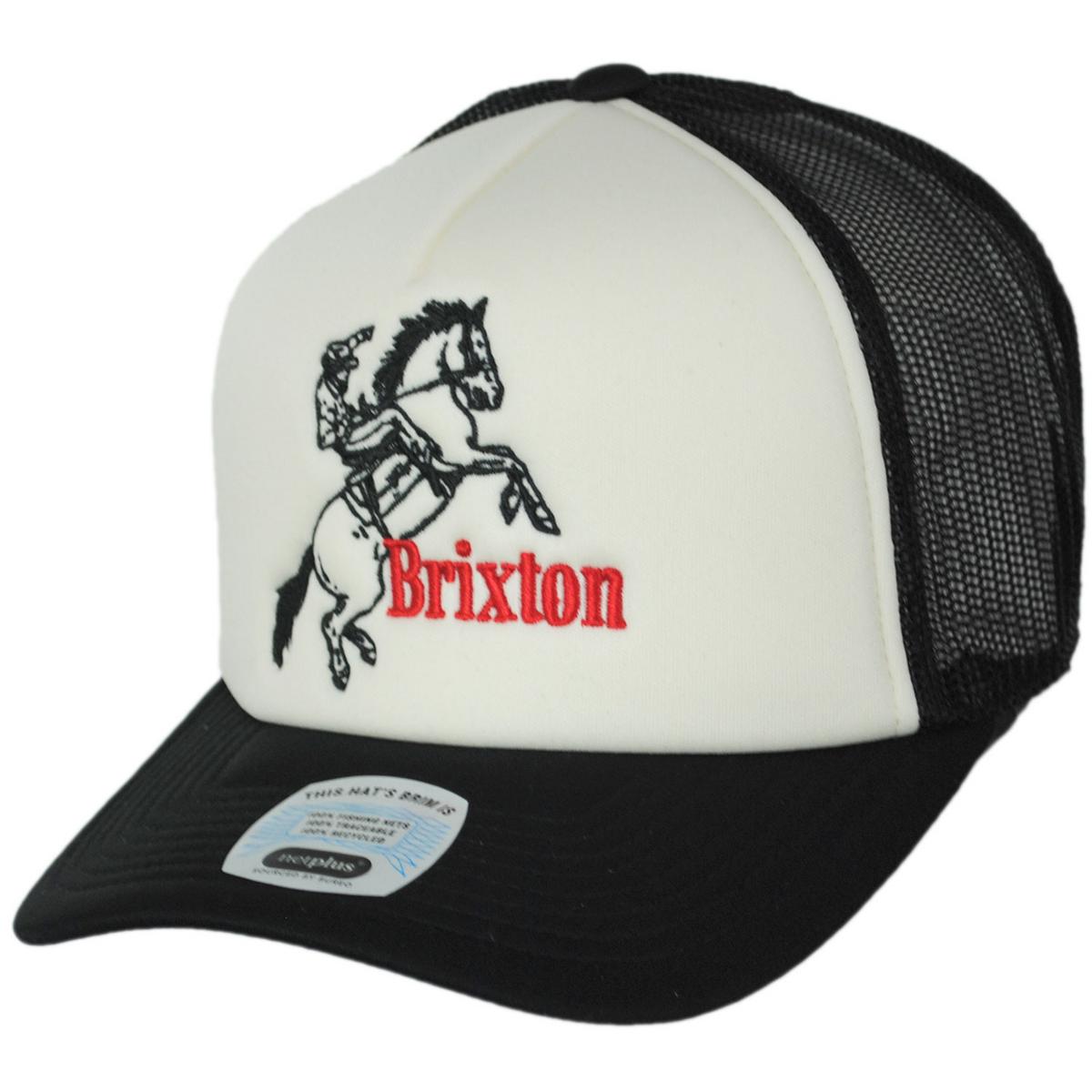 BRIXTON HATS | Ranching Club Mesh Trucker Snapback Baseball Cap | 201886 | lead | BLACK/OFF WHITE