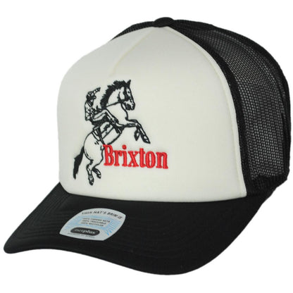 BRIXTON HATS | Ranching Club Mesh Trucker Snapback Baseball Cap | 201886 | lead | BLACK/OFF WHITE