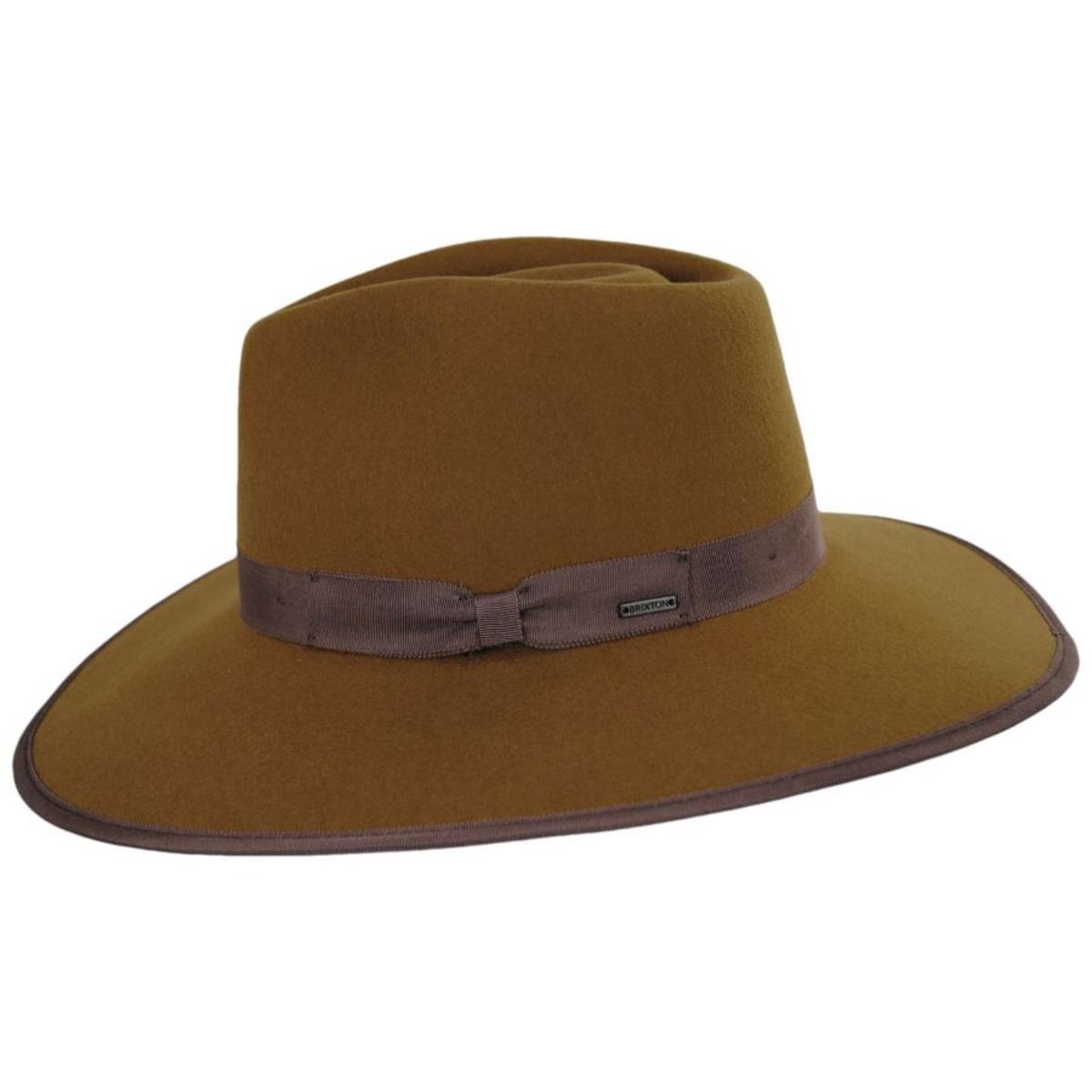 BRIXTON HATS | Jo Wool Felt Rancher Fedora Hat - Brass | 123929BRS | profile | BRASS