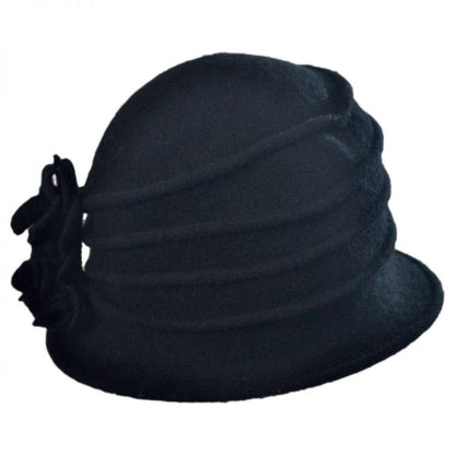 Scala | Boiled Wool Cloche Hat | 106306 | front | BLACK