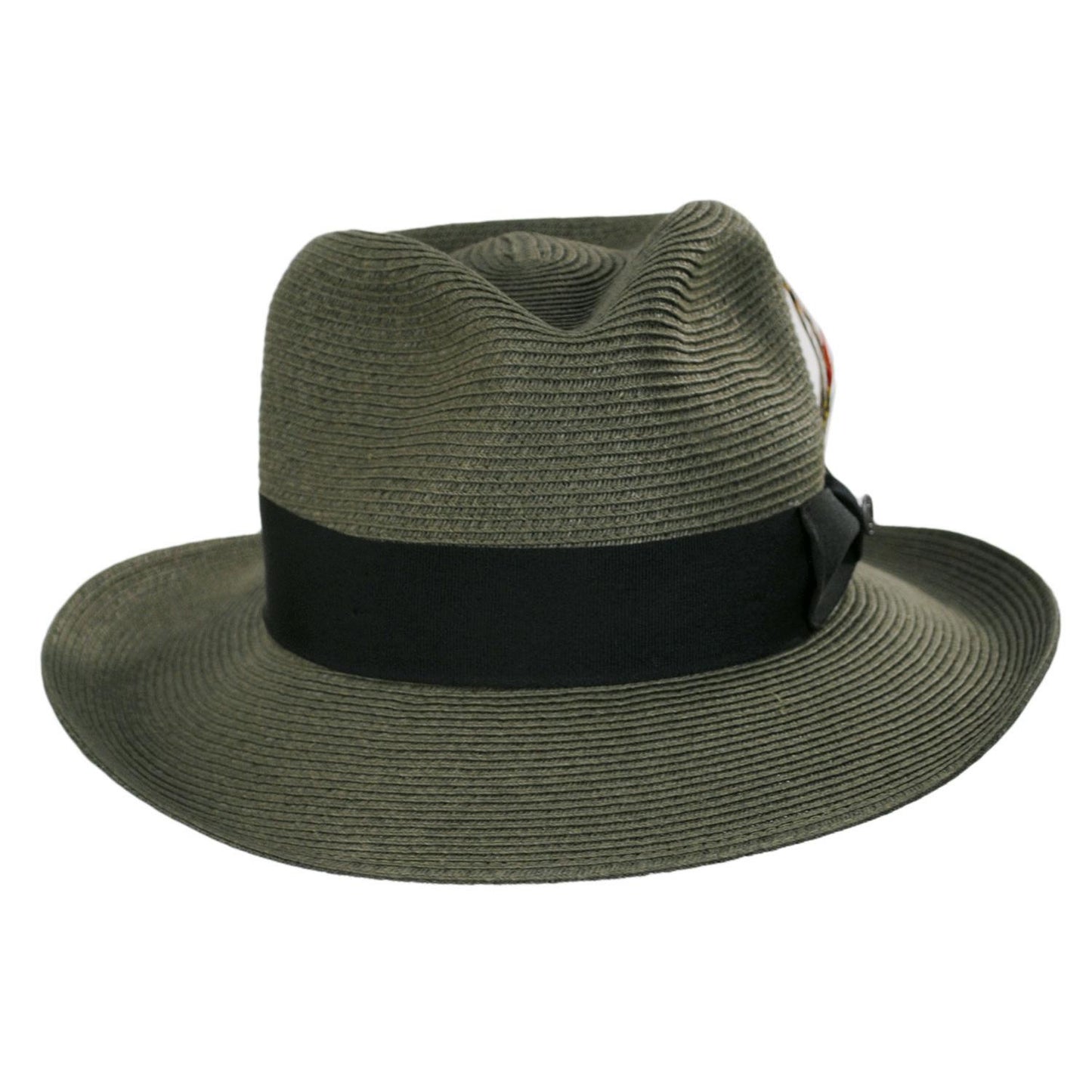 Jaxon Hats | Summer C-Crown Toyo Straw Fedora Hat | 129010 | front | OLIVE GREEN