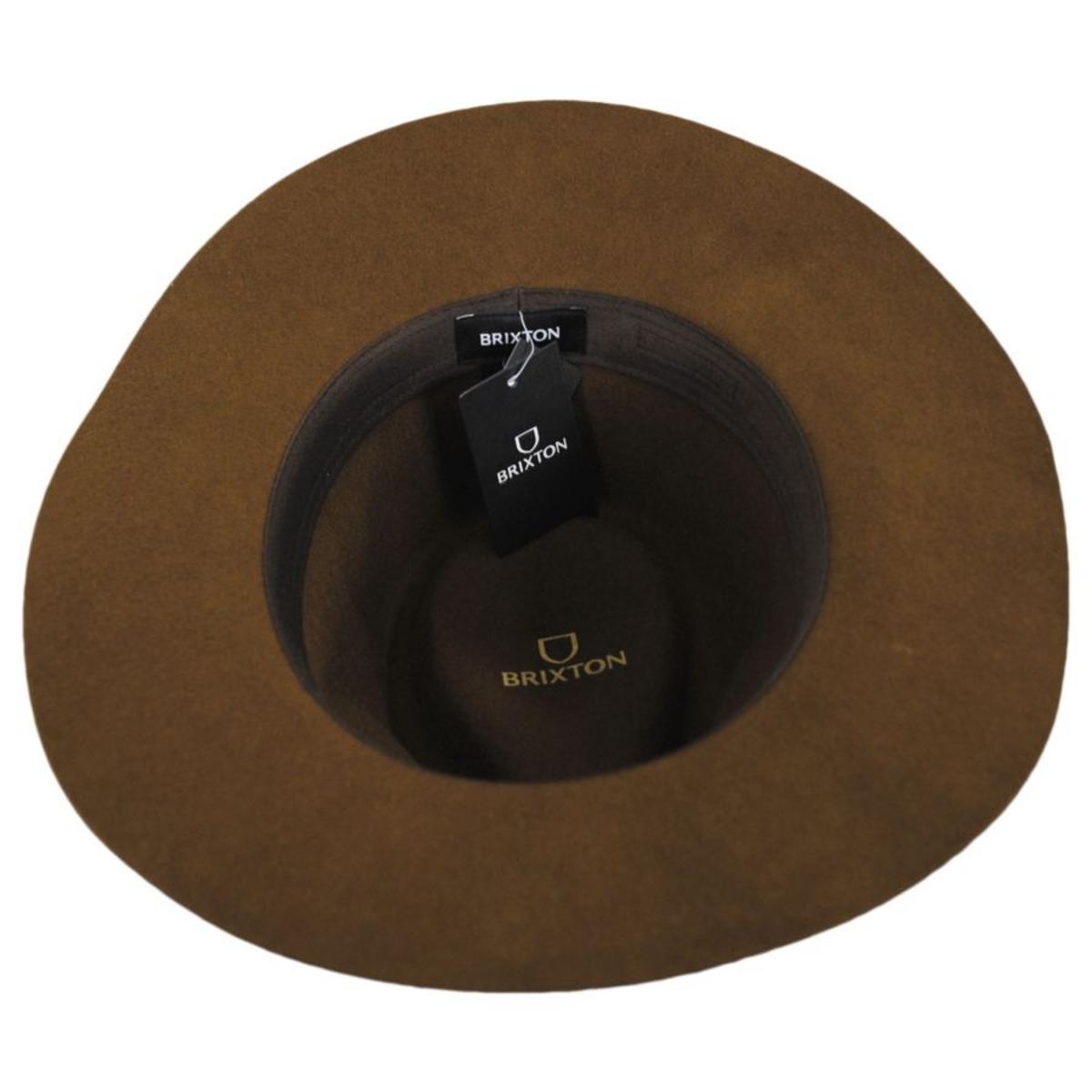 BRIXTON HATS | Messer Wool Felt Western Fedora | 135653 | under | COFFEE
