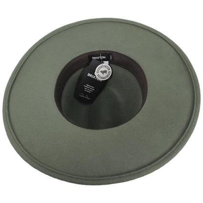 BRIXTON HATS | Field Proper Wool Felt Fedora Hat | 135647 | under | OLIVE SURPLUS