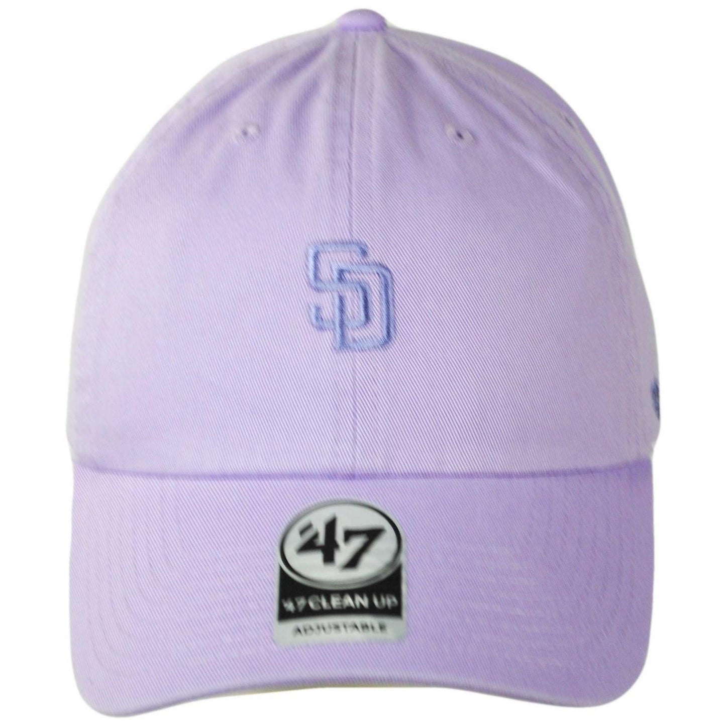 47 Brand | San Diego Padres MLB Tonal Base Runner Clean Up Strapback Baseball Cap Dad Hat | 204431 | front | WISTERIA