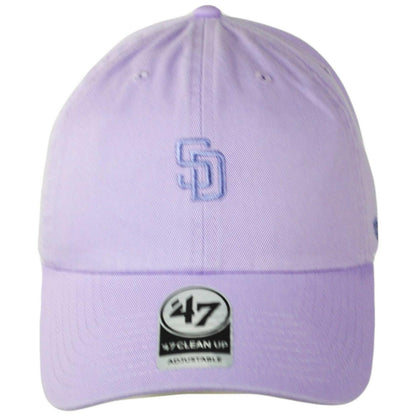 47 Brand | San Diego Padres MLB Tonal Base Runner Clean Up Strapback Baseball Cap Dad Hat | 204431 | front | WISTERIA