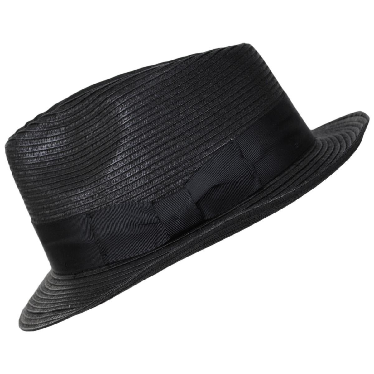 Bigalli | Alessandro Toyo Braid Fedora Hat | 129240 | profile | BLACK
